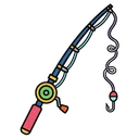 fishing rod Pop Art icon