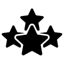 five star review Solid Glyph icon