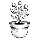 flower pot Hand Drawn icon