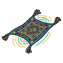 flying carpet Pop Art icon