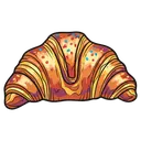 fresh baked pastry croissant Pop Art icon