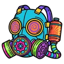 gas mask Pop Art icon