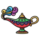genie lamp Pop Art icon