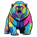 grizzly bear Pop Art icon