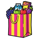 grocery bag Pop Art icon