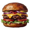 hamburger Oil Painting icon