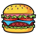hamburger Pop Art icon