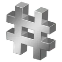 hashtag Isometric icon