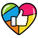 heart like button social Pop Art icon