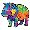 hippo Pop Art icon