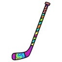 hockey stick Pop Art icon