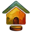 home button house Oil Painting icon