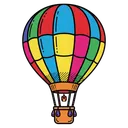 hot air balloon Pop Art icon
