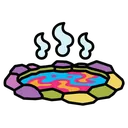 hot springs Pop Art icon