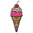 ice cream cone Pop Art icon