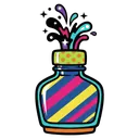 ink bottle Pop Art icon