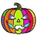 jack-o-lantern Pop Art icon