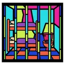 jail cell Pop Art icon