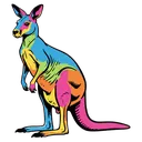 kangaroo Pop Art icon