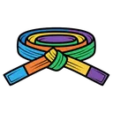 karate belt Pop Art icon