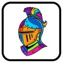 knight helmet Pop Art icon