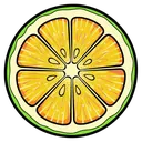 lemon slice Pop Art icon