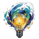 lightbulb idea innovation Oil Painting icon