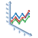 line graph Isometric icon