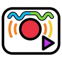 live stream record button Pop Art icon