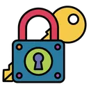 lock and key Pop Art icon