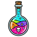 magic potion bottle Pop Art icon