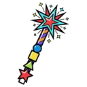 magic wand Pop Art icon