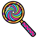 magnifying glass Pop Art icon