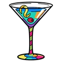 martini glass Pop Art icon
