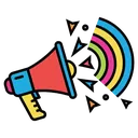 megaphone shout announcement Pop Art icon