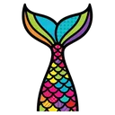 mermaid tail Pop Art icon