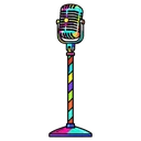 microphone stand vintage Pop Art icon