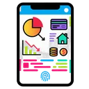 mobile banking app screen Pop Art icon