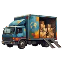 moving truck relocation Oil Painting icon