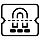 museum ticket Line Art icon