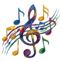music notes Oil Painting icon