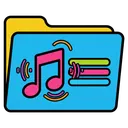 music playlist folder Pop Art icon