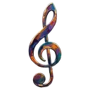musical note treble clef Oil Painting icon