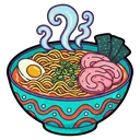 noodle bowl Pop Art icon