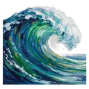 ocean wave Oil Painting icon