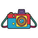 old school film camera Pop Art icon