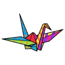 origami crane Pop Art icon