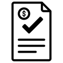 paid invoice Line Art icon