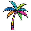 palm tree Pop Art icon