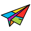 paper airplane Pop Art icon